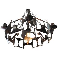 Brutalist Chandelier Attributed to Robert Sonneman 2
