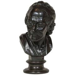 Buste en bronze de Voltaire d'après Jean Antoine Houdon