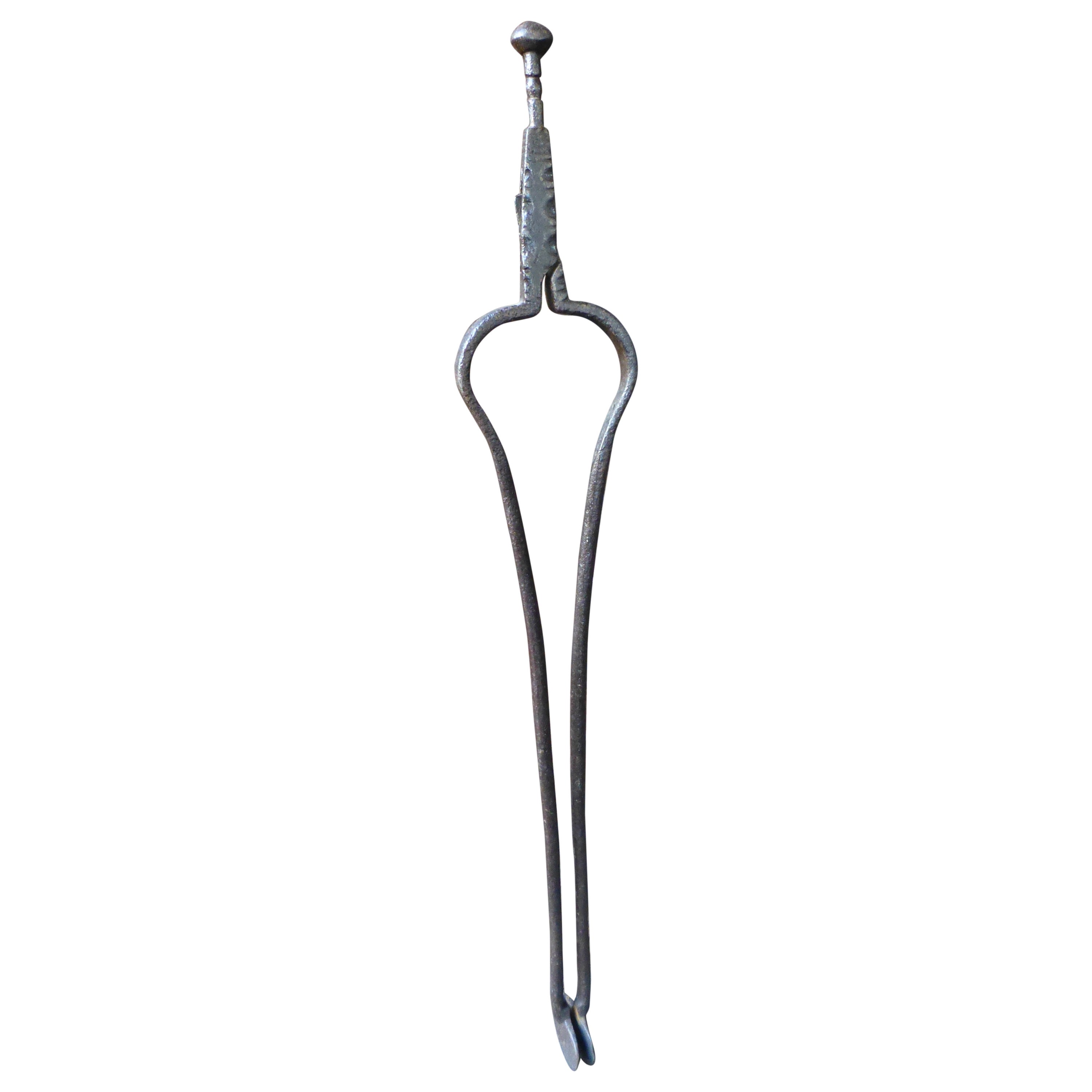17th 18th Century Wrought Iron Fireplace Tongs For Sale At 1stdibs