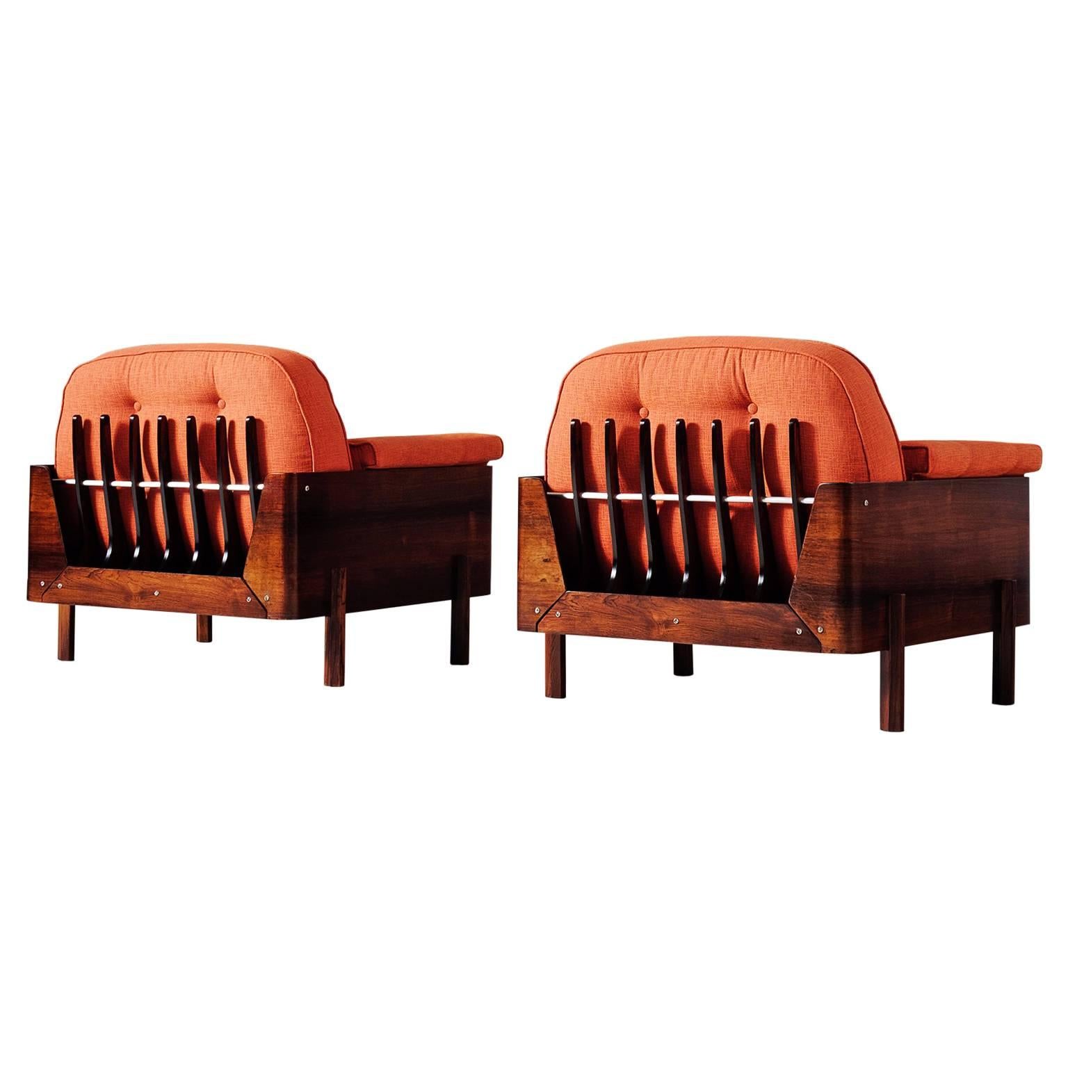 Pair of Rosewood Lounge Chairs, Jorge Zalszupin
