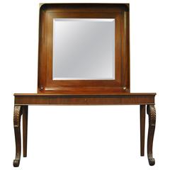 console du 20e siècle avec grand miroir biseauté de Polo Ralph Lauren