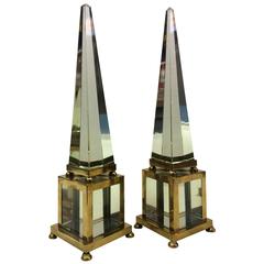 Crystal and Brass Obelisks