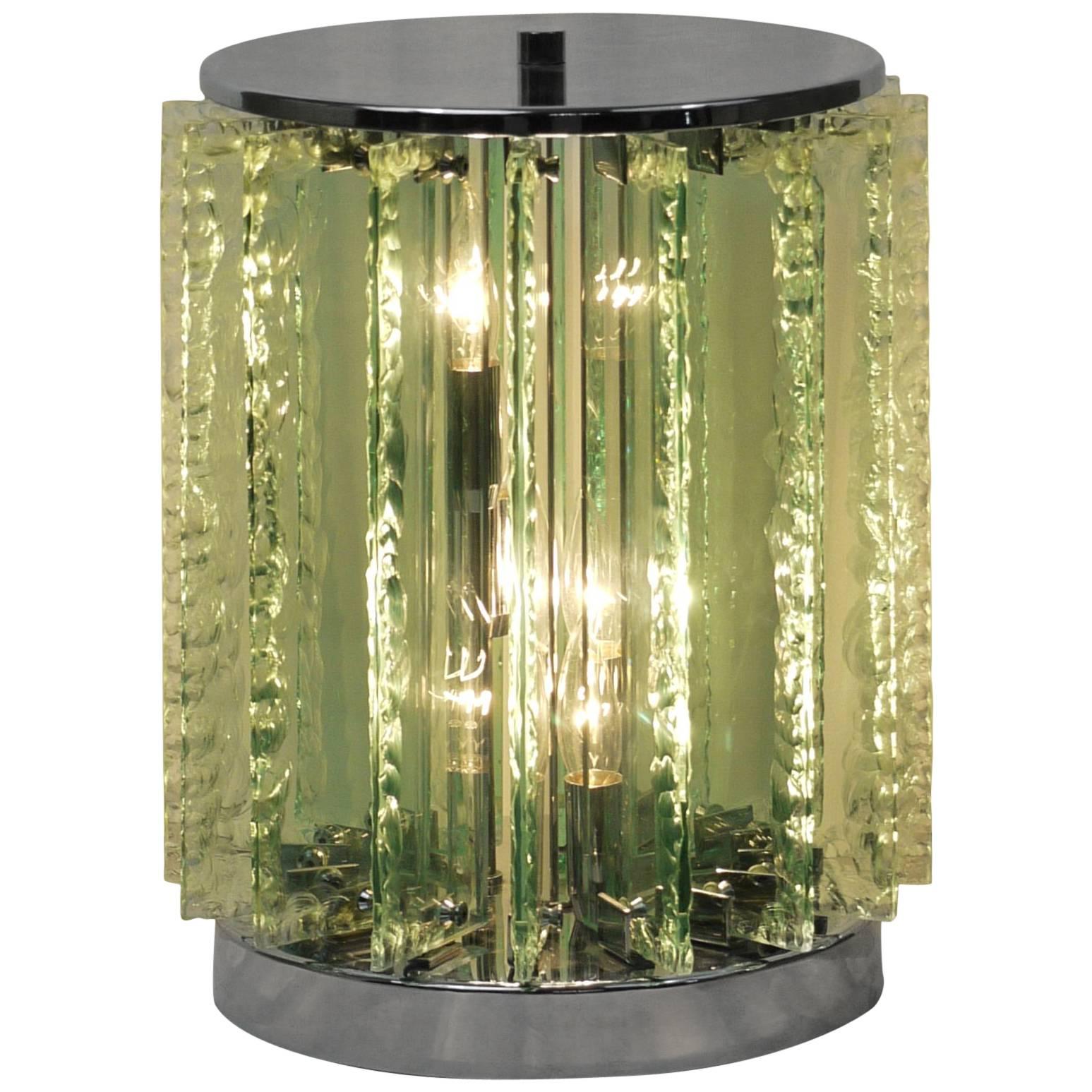 Italian Chiseled Glass Table Lamp