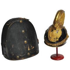 Belgian Parade Helmet with Leather Case, circa 1860