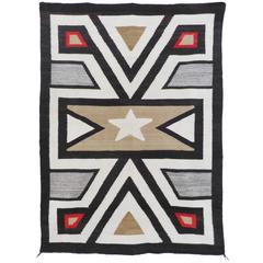 Vintage Navajo Crystal Rug with Central Star Motif, circa 1930