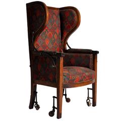 Antique Reclining Wingback Chair