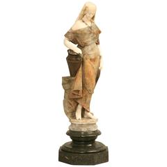 Antique Statue Hand-Carved in Italy from Onyx and Marble