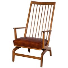 Vintage Oak Spindle Back Rocking Chair from Denmark
