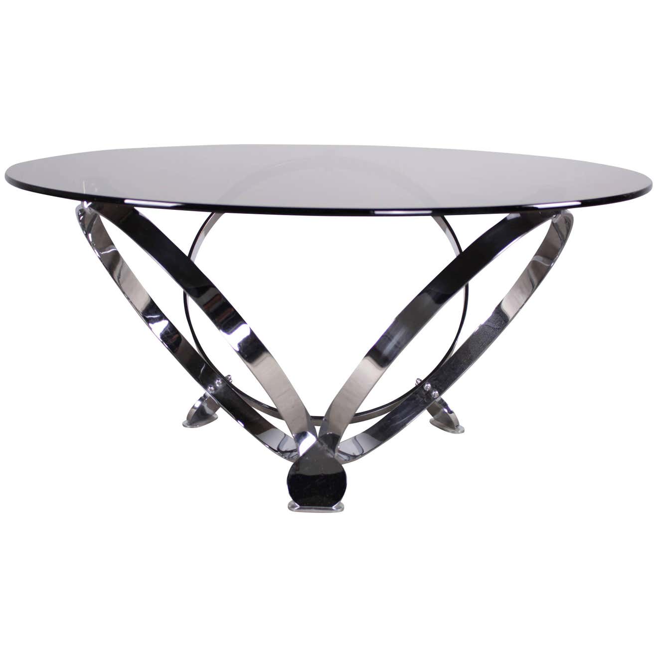 Atomic Style Chrome Rings Coffee Table For Sale at 1stDibs