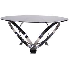 Atomic Style Chrome Rings Coffee Table