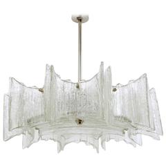 Kalmar Frosted Glass Mid Century "Star" Chandelier, Austria, 1960s 11
