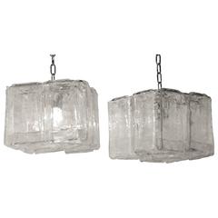 1970s Pair of Chandeliers or Lantern by Fratelli Crystal of Murano 9