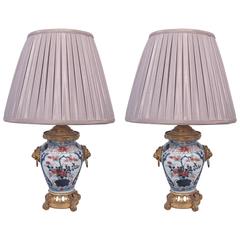 Pair of Japanese Imari Vases with French Gilt Bronze Mounts as Lamps 8