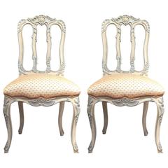Antique Pair of Italian Painted Sidechairs