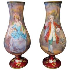 Vintage Enamel Vases