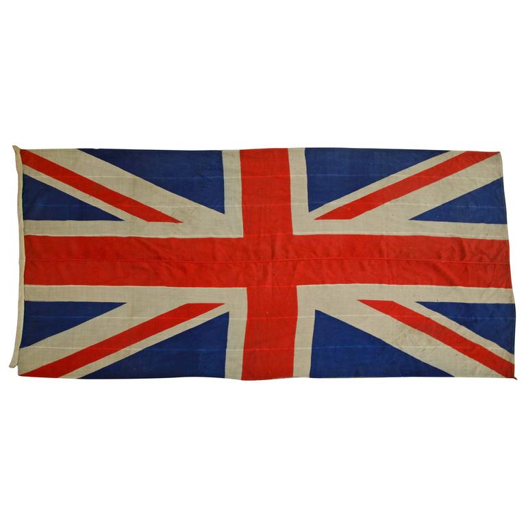 Early 19th Century About 1840s Union Jack Flag (British Naval Flag) For