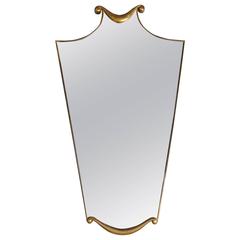 Mid century mirror in the manner of Gio Ponti or Paolo Buffa