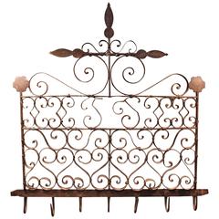 Continental Wrought Iron Utensil Rack with Initials