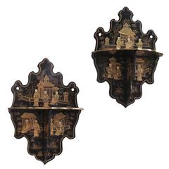 Pair of Chinese Lacquer Wall Brackets