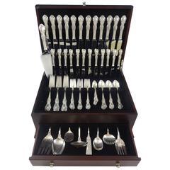 Vintage Wild Rose by International Sterling Silver Flatware Service Eight Set 82 Pieces