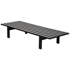 Martin Visser slat bench black ebonized 't Spectrum 1965 