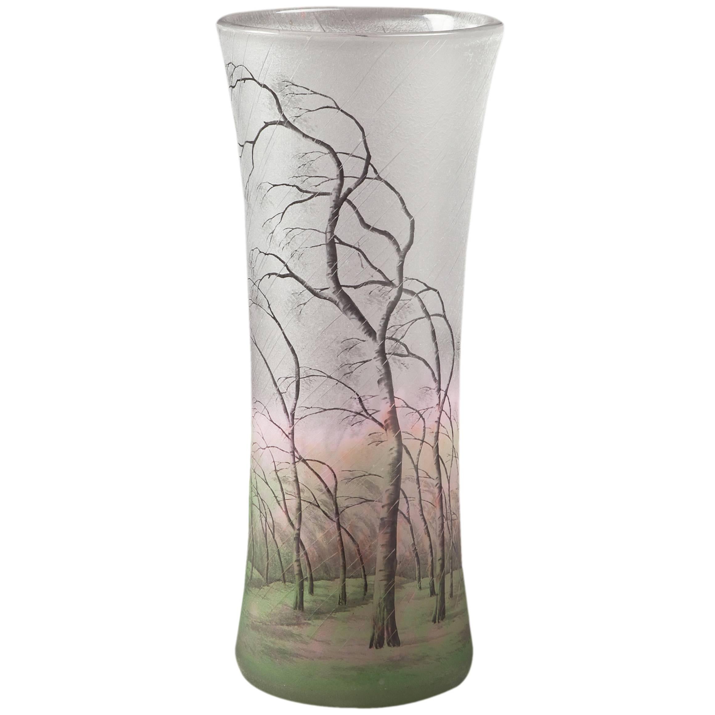 Vase "Rain Landscape" von Daum Nancy, um 1910
