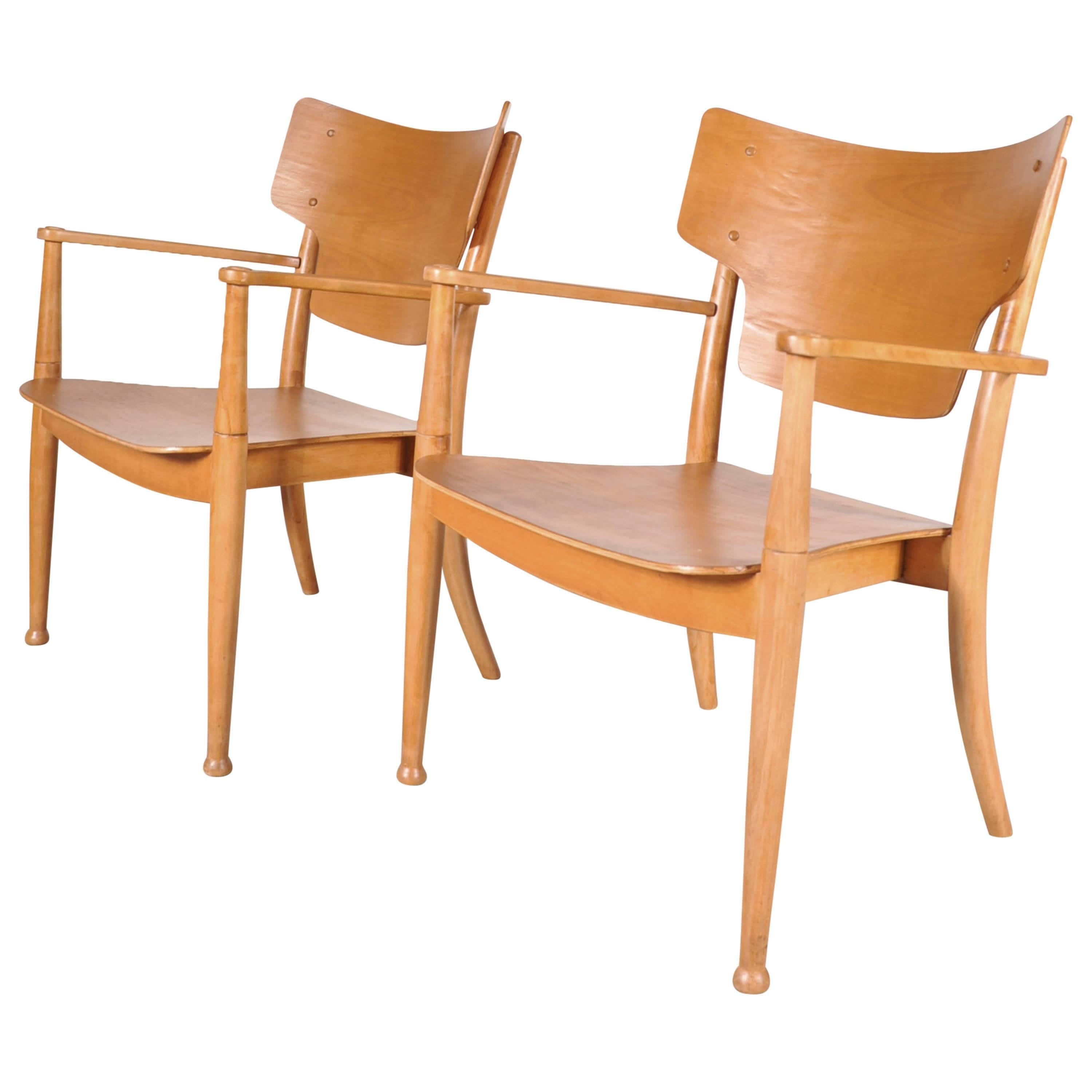 2 Portex Easy Chairs by Peter Hvidt and Orla Molgaard-Nielsen, circa 1940