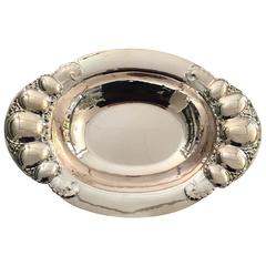 Georg Jensen 830 Silver Bread Tray in the Melon design #159 from 1919