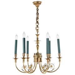 French Directoire Style Bronze Chandelier with Arrow Motif and Six Arms 2