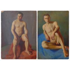 Pair of Acedemic Male Nudes from the 1920s