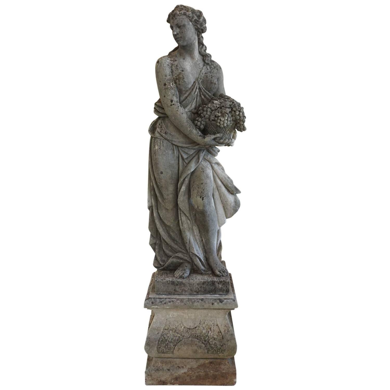 mid 19th century classic italian garden statue of autumn mid 19th century classic italian garden statue of autumn