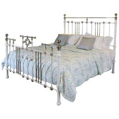 White Nickel-Plated and Iron 6ft Wide Bed, MSK21