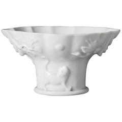 Large Chinese Porcelain Blanc de Chine Libation Cup