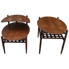 Pair of Lane Walnut Side Tables