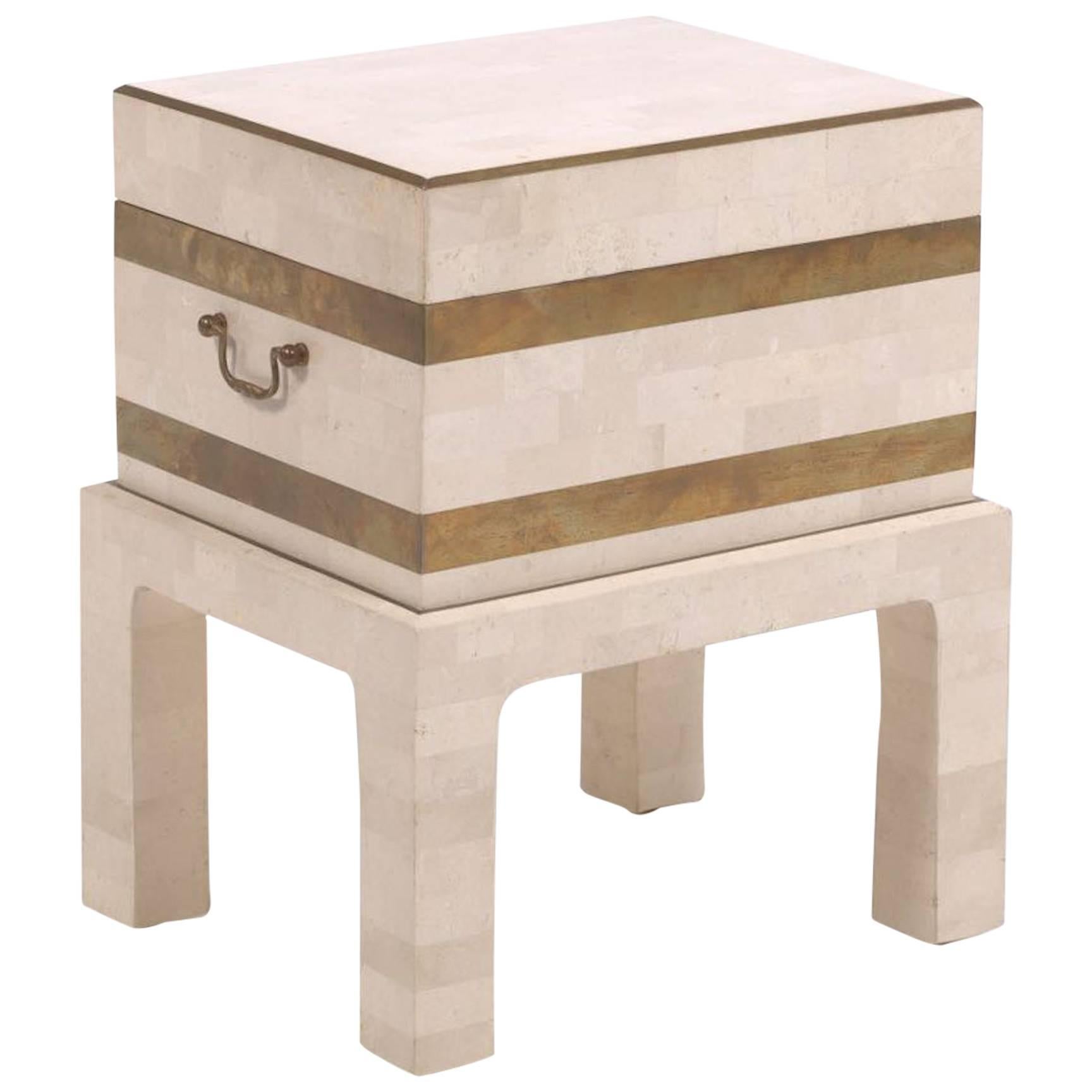 Springer Style Tessellated Stone Box on Stand For Sale