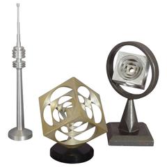 Machinists Turned Aluminum Desk Top Maquette Sculptures 8