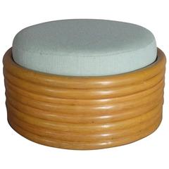Stacked Bamboo Ottoman or Pouf in the Style of Paul Frankl
