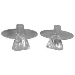 Pair of Steuben Glass Candlesticks 4