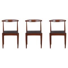 Set of Three Midcentury Teak Dining Chairs