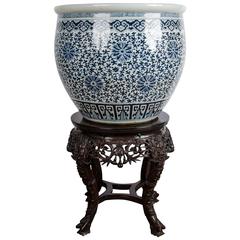 19th Century Chinese Blue and White Jardiniere