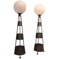 One  Iron Big French Design Floor Lamp, 1960s Restaurant Lights