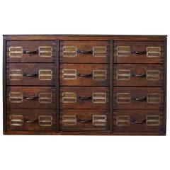Vintage Industrial Pinewood Tool Cabinet