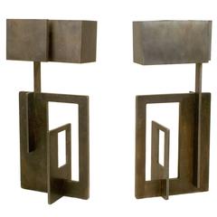 Set of 2 Angelo Brotto Table Lamps, circa 1970, Italy