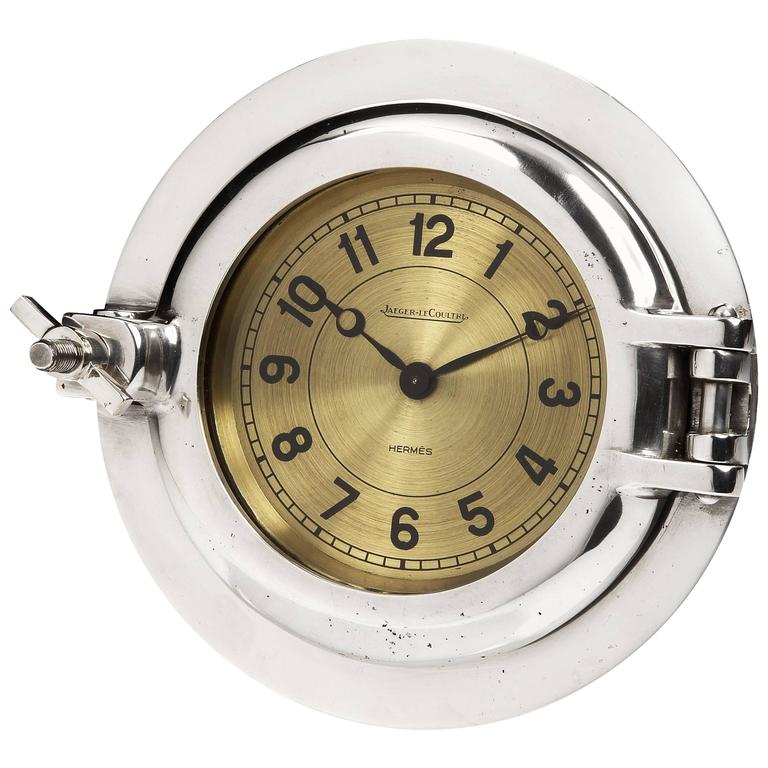 'Porthole' Clock by Jaeger le Coultre for Hermès at 1stdibs