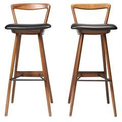 Mid-Century Modern Teak Barstools by Rosengren Hansen