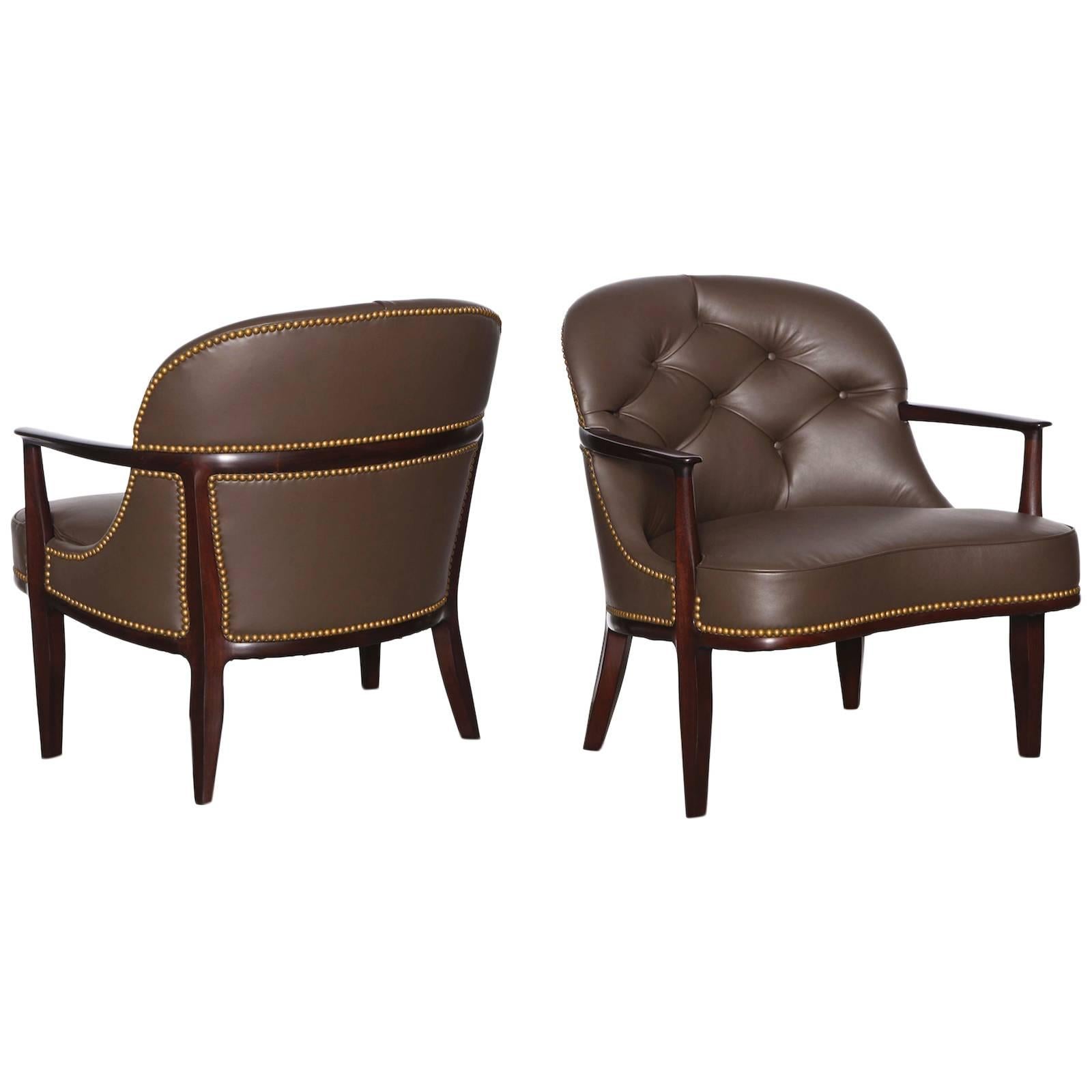 Pair of Low Lounge Chairs #5705 Edward Wormley for Dunbar