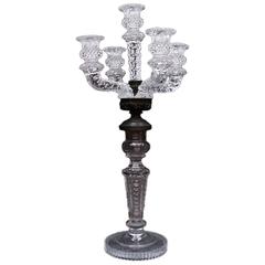 Antique Chandelier Candlestick Saint Louis Crystal France, 1810-1820, 19th Century