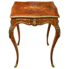 Rosewood and Marquetry Inlaid 19th Century Side Table