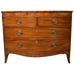 Antique Mahogany Regency Period Bow-Front Chest of Drawers