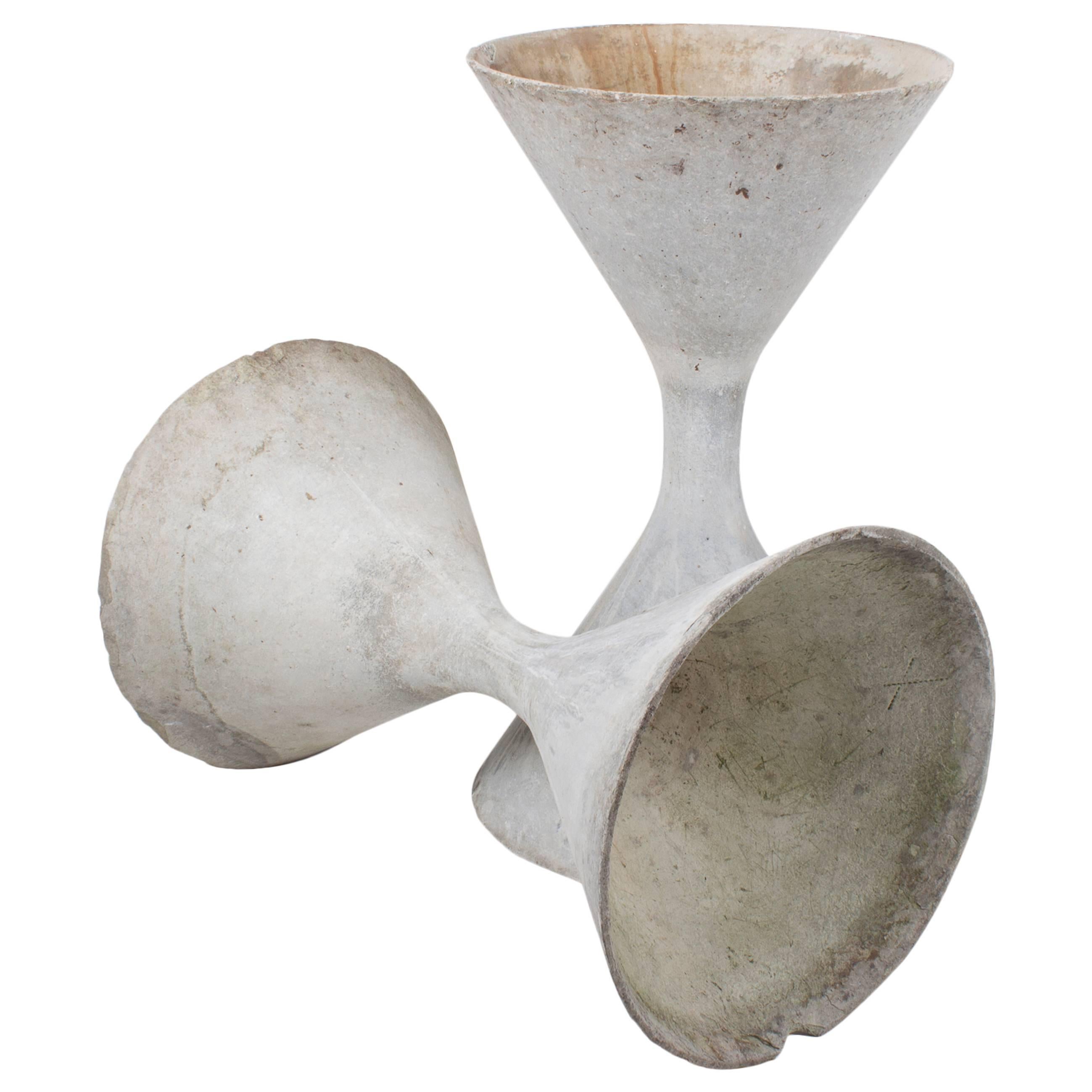 Pair of Marked Willy Guhl Midcentury Spindel or Hourglass Planters for Eternit For Sale